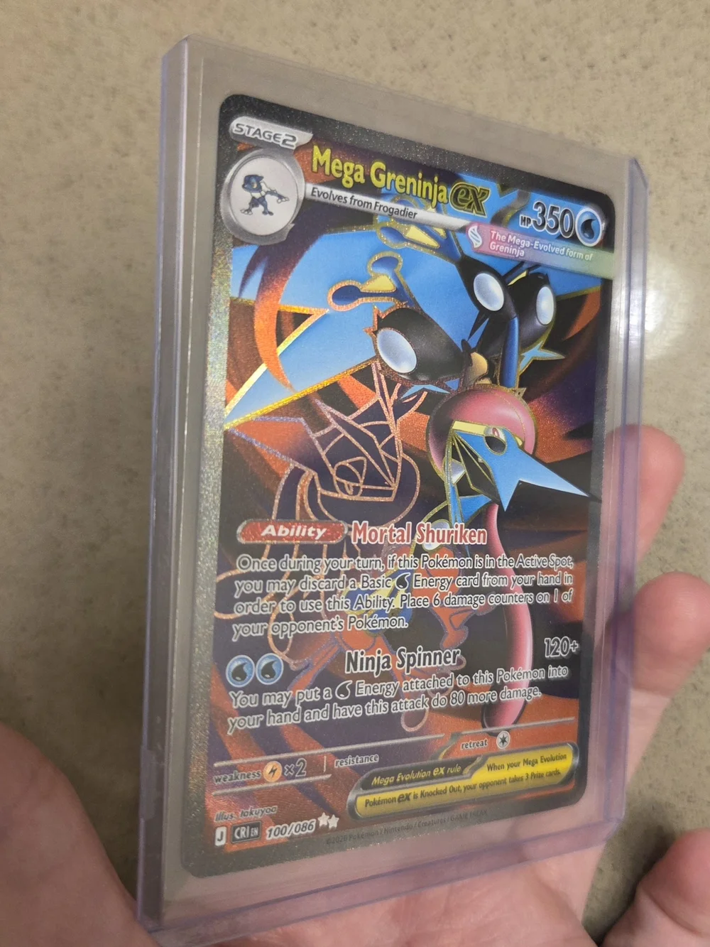 MEGA GRENINJA EX 100/086 ULTRA RARE ME04: CHAOS RISING POKEMON LP TAKUYOA